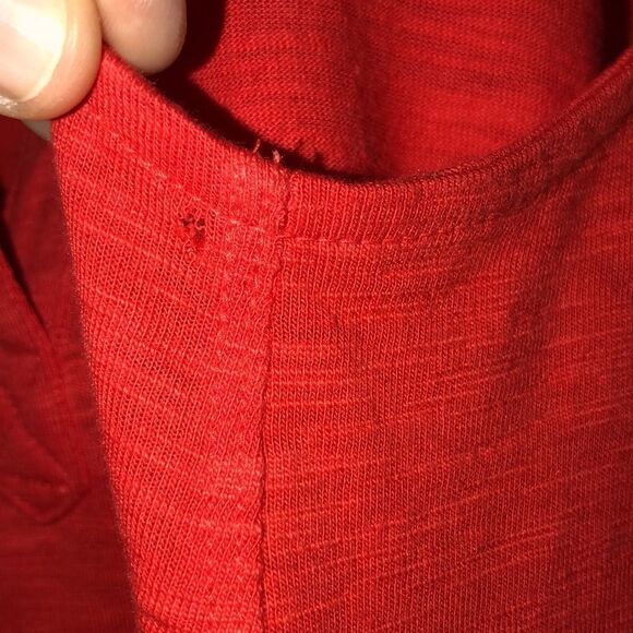 Chicos M Cotton Blend Sleeveless V-Neck Vibrant Red Hanky Style - Picture 11 of 11